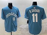 Men's Los Angeles Dodgers #11 Roki Sasaki Light Blue Limited Stitched Jersey,baseball caps,new era cap wholesale,wholesale hats